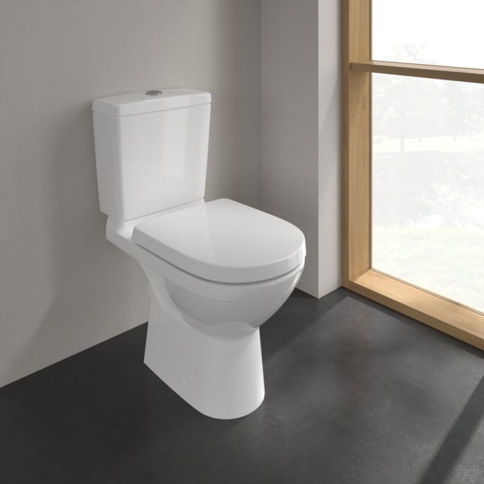 Villeroy & Boch Close Coupled Toilet Villeroy & Boch O.novo Rimless Open Back Close Coupled DirectFlush Toilet with Soft Close Seat