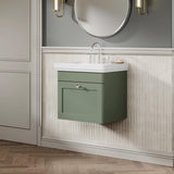 Aquarius Leighton 500mm Wall Mounted One Drawer Vanity Unit with Basin