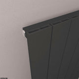 Eastbrook Panel Radiator Eastbrook Rosano Straight Horizontal Aluminium Radiator  in Matt Black