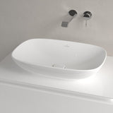 Villeroy & Boch Countertop Basin Villeroy & Boch Loop & Friends Curved Rectangular 560mm Countertop Basin (with Overflow) in White Alpin