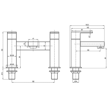 Crosswater Bath Mixer Crosswater Verge Bath Filler in Brushed Brass