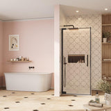 Crosswater Hinged Shower Door Matt Black / 2000 x 900 Crosswater Asura 8mm Hinged Shower Door Side Panel