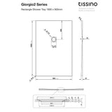 Tissino Rectangle Shower Tray Tissino Giorgio2 Rectangle Shower Tray in Grey Slate