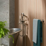 Vado Freestanding Bath Filler Booth & Co. Axbridge Lever Floor Standing Bath and Shower Mixer with Traditional Shower Handset