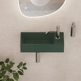 Crosswater Cloakroom Basin Green Matt / 450 x 200mm Crosswater Beck Cloakroom Basin with Waste