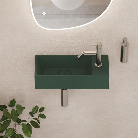 Crosswater Cloakroom Basin Green Matt / 450 x 200mm Crosswater Beck Cloakroom Basin with Waste