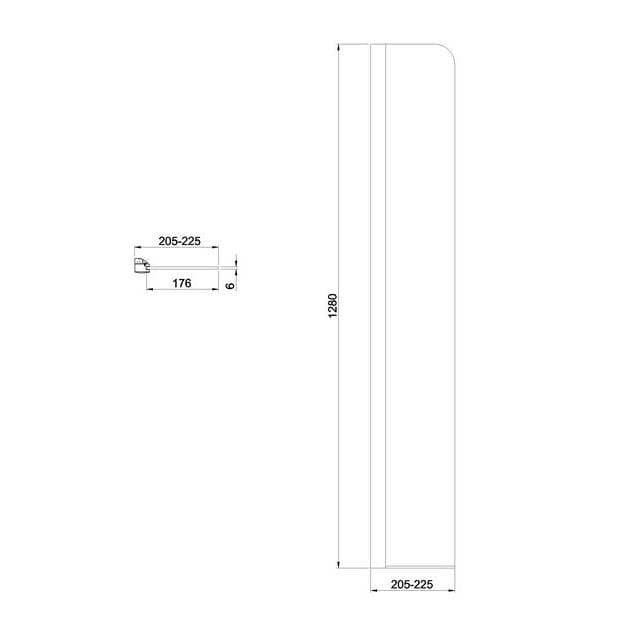 Crosswater Bath Screen Crosswater Kai 6 Mini 210mm Fixed Bath Screen