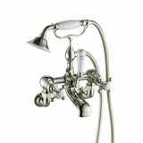 JTP Bath Shower Mixer Nickel JTP Grosvenor Cross Wall Mounted Bath Shower Mixer with Kit