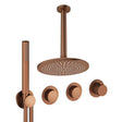 UK Bathroom Store Concealed Shower Set Brushed Bronze / Ceiling Arm / 300mm Crosswater Module Shower Set 8 - 2 Outlet with Pencil Handset and Overhead Shower