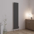 Eastbrook Column Radiator 1800 x 383 / Central Heating Eastbrook Rubano Straight Vertical Traditional Column Radiator in Matt Anthracite