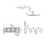 Roca Concealed Shower Set Roca T-Multi Switch Thermostatic Concealed Shower Valve with Rainshower Head, Pencil Handset and  Hose