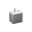 Britton Wall Mounted Vanity Unit Earthy Green / 1 Tap Hole Basin / Brushed Brass Britton Camberwell Wall Mounted 600mm Vanity Unit with Basin or Worktop