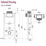 Crosswater Wall Hung WC Frame Crosswater 0.98m Dual Flush WC Support Frame Set with Flush Plate