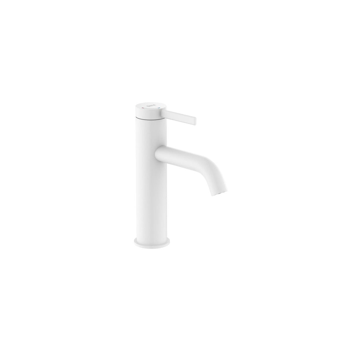 Roca Mono Basin Tap Matt White Roca Ona Basin Mixer Tap with Click Clack Waste and Cold Start