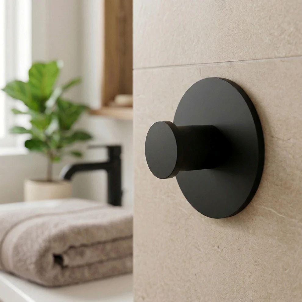 Smedbo Robe Hook Matt Black Smedbo Dot Self-Adhesive Robe Hook