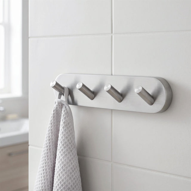 Smedbo Robe Hook Brushed Chrome Smedbo Home Quadruple Robe Hook