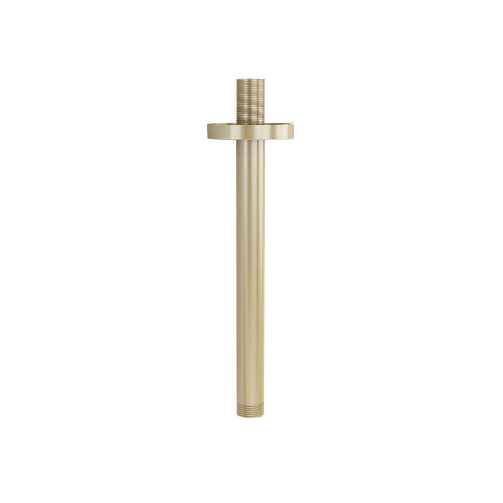 Imex Fixed Shower Arm Brushed Brass Imex 200mm Round Ceiling Mounted Shower Arm