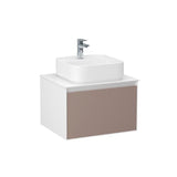 Imex Wall Mounted Vanity Unit Imex Essence Wall Mounted 600mm Single Drawer Vanity Unit with Worktop and  1 Tap Hole Basin