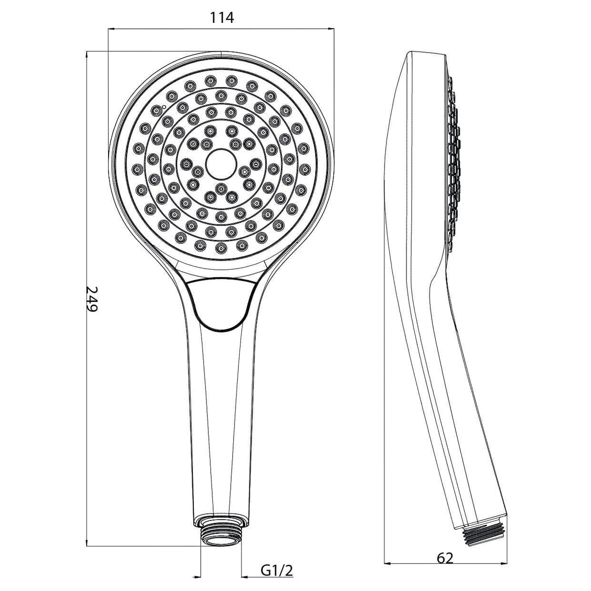 Villeroy & Boch Shower Handset Villeroy & Boch Verve Three Function Round Shower Handset