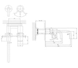 Crosswater Wall Mounted Tap Crosswater MPRO 2 Hole Wall Mounted Basin Mixer Tap in Brushed Brass
