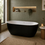 Aquarius Modern Freestanding Bath White Aquarius Luxor Freestanding Soaking Bath Tub - 1650 x 745mm - Gloss Black
