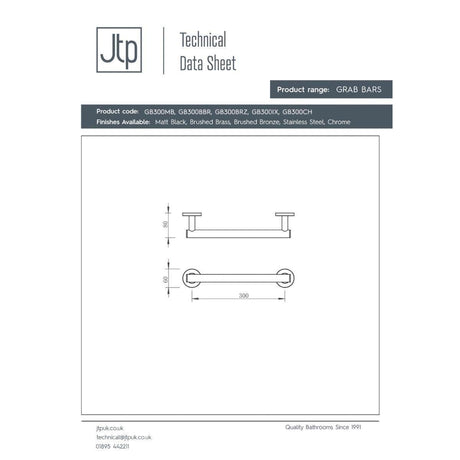 JTP Grab Rail/Bar JTP 300mm Grab Bar