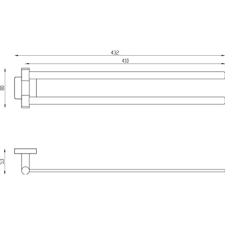 Villeroy & Boch Towel Rails and Rings Villeroy & Boch Elements Tender Double Arm Towel Holder
