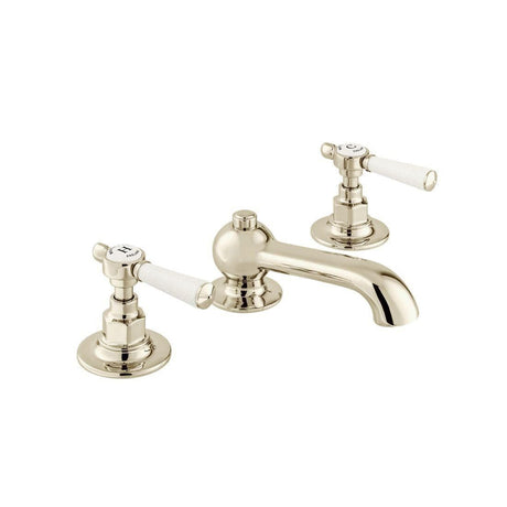 Vado 3 Tap Hole Basin Set Bright Nickel Booth & Co. Axbridge Lever 3 Hole Basin Mixer Tap with Pop-Up Waste