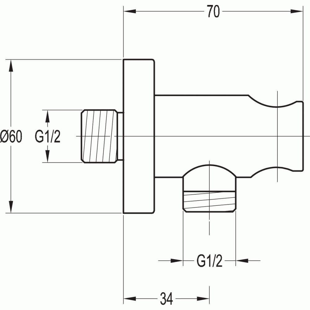 Flova Shower Brackets and Outlets Flova Levo Round Wall Outlet Elbow with Handset Holder