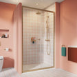 Crosswater Sliding Shower Door Crosswater Clear 6 Single Sliding Shower Door 1000mm in Brushed Brass