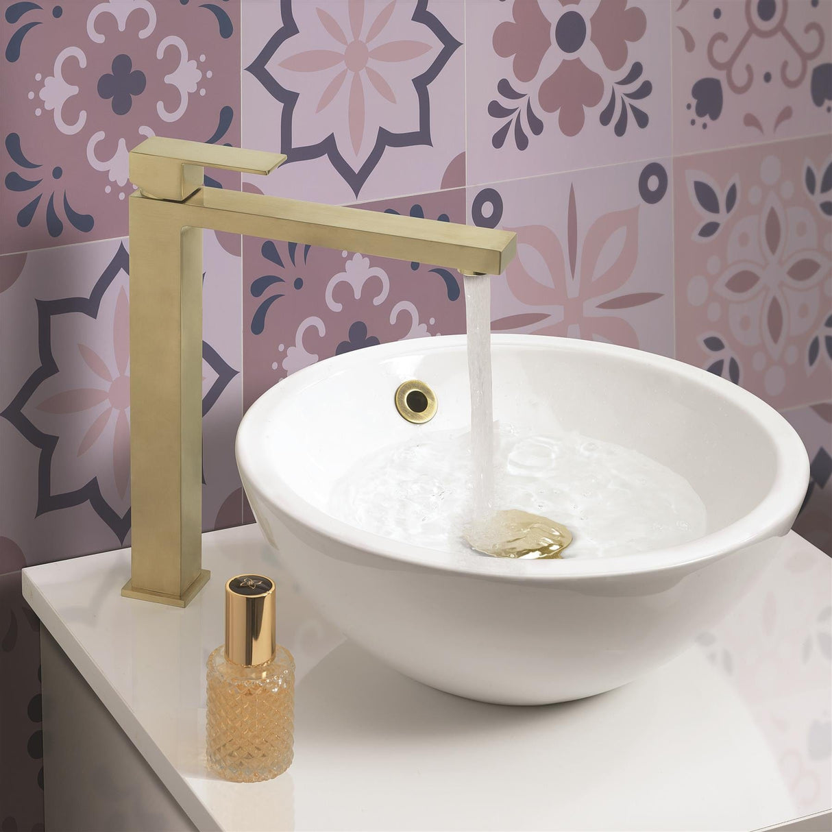 Crosswater Tall Basin Tap Brushed Brass Crosswater Verge Tall Mono  Basin Mixer Tap