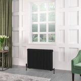 Eastbrook Rivassa Traditional 3 Column Radiator in Matt Black