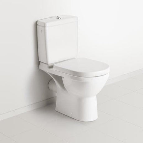 Villeroy & Boch Close Coupled Toilet Villeroy & Boch O.novo Compact Rimless Open Back Close Coupled DirectFlush Toilet with Soft Close Seat