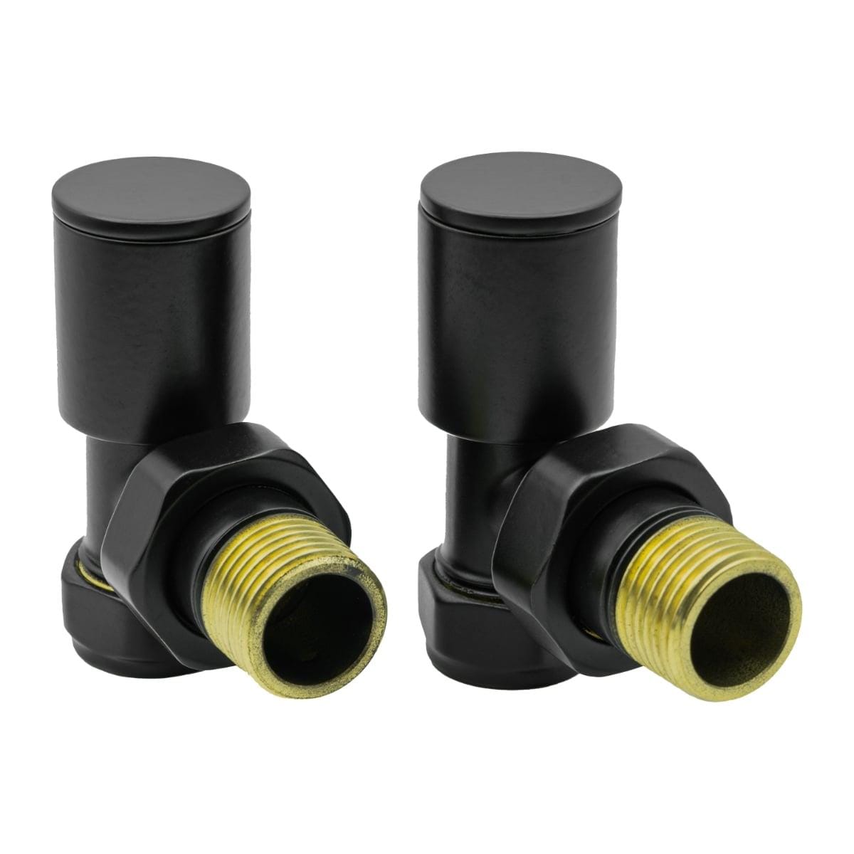 Reina Radiator Valve Black Reina Portland Angled Radiator Valves