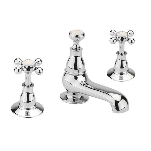 Sagittarius 3 Tap Hole Basin Set Sagittarius Kensington Lever 3 Hole Basin Mixer Tap with Pop Up Waste in Chrome