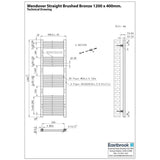 Eastbrook Wendover Straight Heated Towel Rail in Brushed Gunmetal