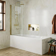 Crosswater Bath Screen Brushed Brass Crosswater Clear 6 Hinged Bath Screen