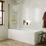 Crosswater Bath Screen Brushed Brass Crosswater Clear 6 Hinged Bath Screen
