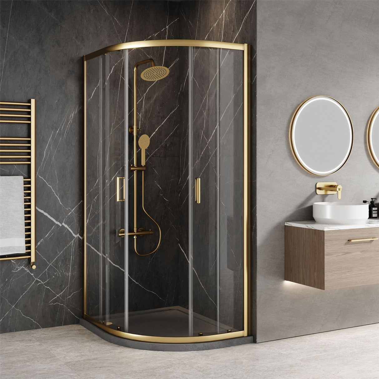 Aquarius Bathrooms Quadrant Shower Enclosure Aquarius Urbano 6mm Quadrant Shower Enclosure 1850mm