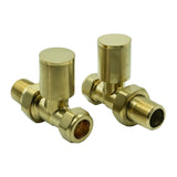 Reina Radiator Valve Brushed Brass Reina Portland Straight Radiator Valves