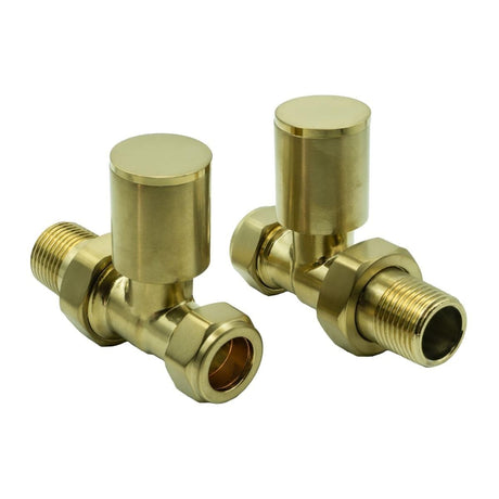 Reina Radiator Valve Brushed Brass Reina Portland Straight Radiator Valves