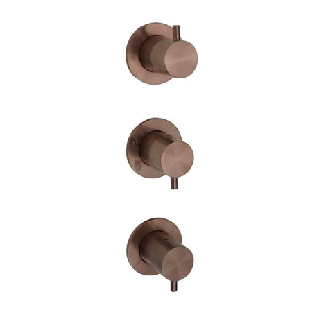 JTP Concealed Shower Valve Brushed Bronze JTP VOS Modular Thermostatic Concealed 3 Outlet Shower Valve