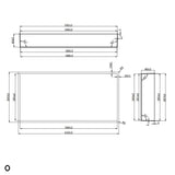 Crosswater Shower Niche Crosswater Rectangular Shower Niche with LED - 610 x 305 x 80mm for Stud Walls