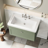 Aquarius Bathrooms Wall Mounted Vanity Unit Aquarius Leighton 800mm Wall Mounted  One Drawer Vanity Unit with Basin