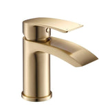 Aquarius Mono Basin Tap Brushed Brass Aquarius Arc Mono Basin Mixer Tap with Waste