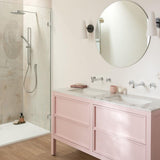 VADO Wall Mounted Basin Tap Vado Arrondi Wall Mounted 3 Hole Cross Handle Basin Mixer Tap  in Chrome