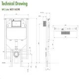 Crosswater Wall Hung WC Frame Crosswater 1.14m Ultra Slim Depth Dual Flush WC Support Frame Set with Flush Plate