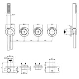 UK Bathroom Store Concealed Shower Set Crosswater Module Plus Push Shower Set 7 - 2 Outlet Tranquil Recessed Shower Head and Pencil Handset