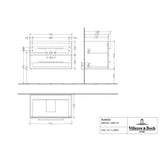 Villeroy & Boch Wall Mounted Vanity Unit Villeroy & Boch Avento Wall Hung Vanity Unit 780mm Two Drawers with Basin