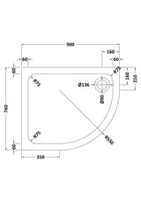 Aquarius Quadrant Shower Tray Aquarius Urbano Offset Quadrant 45mm Stone Resin Shower Tray in Slate Grey